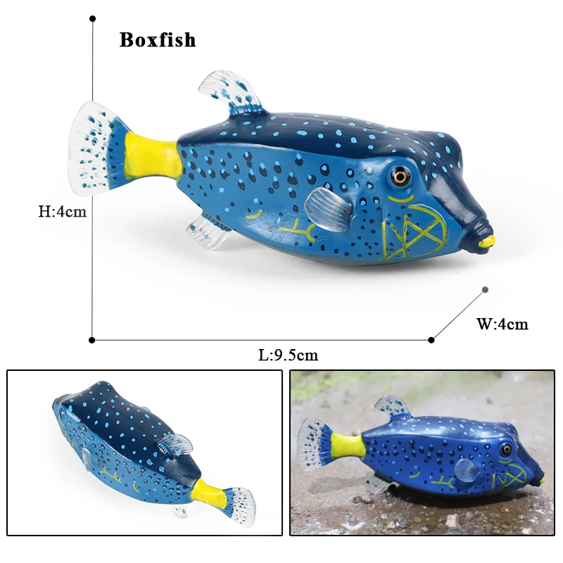 Oenux Sea Life Modell Clownfisch Lachs Bass Marine Ozean Tier Actionfiguren PVC Hochwertige Bildung Miniatur Strand Kinderspielzeug – Detail 11