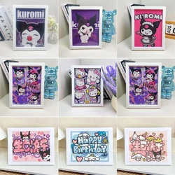 Sanrio 5D DIY Diamond Painting Kits For Kids Hello Kitty Kuromi Rhinestone Art Mosaic Carft Kits with Frame Home Decor Gift