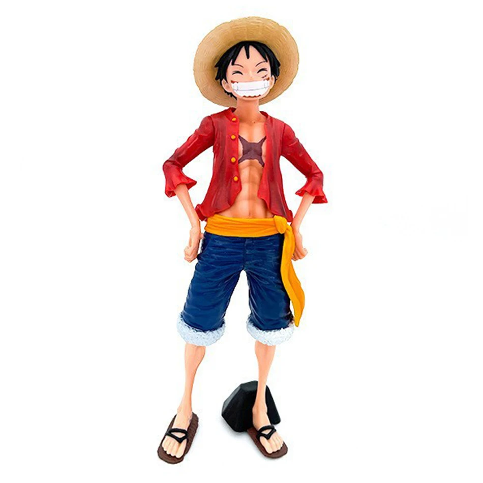 Heißer Anime One Piece Actionfigur: Selbstbewusster, lächelnder Luffy mit drei wechselbaren Gesichtern – Sammlermodell, Geschenk, Kinderspielzeug, Auto- und Schreibtisch-Deko