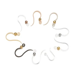 20pcs Transparent Resin Ear Hook Base Metal Beads For DIY Earring Earwire Jewelry Making Supplies Accessories Findings Materials