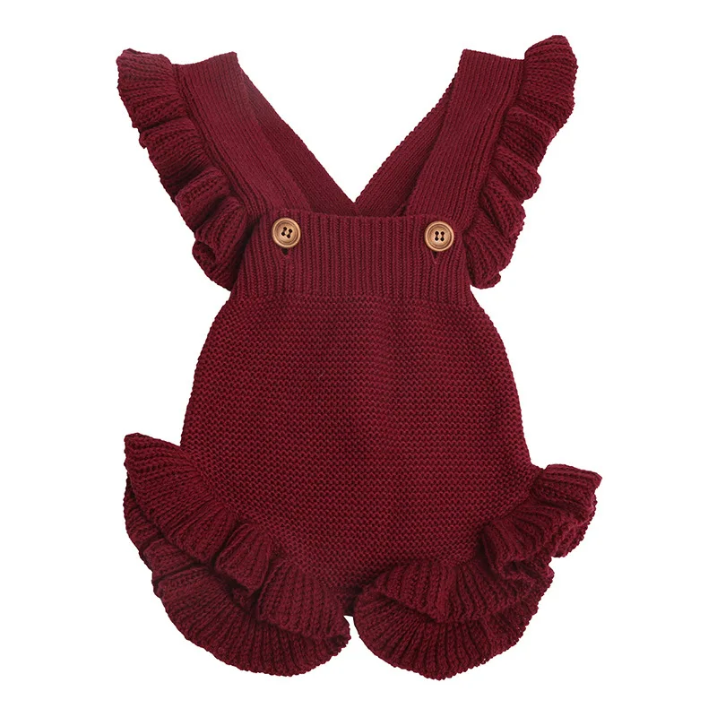 Baby Knitwear Spring Autumn Knitting Outfits Cable Knitted Jumpsuit