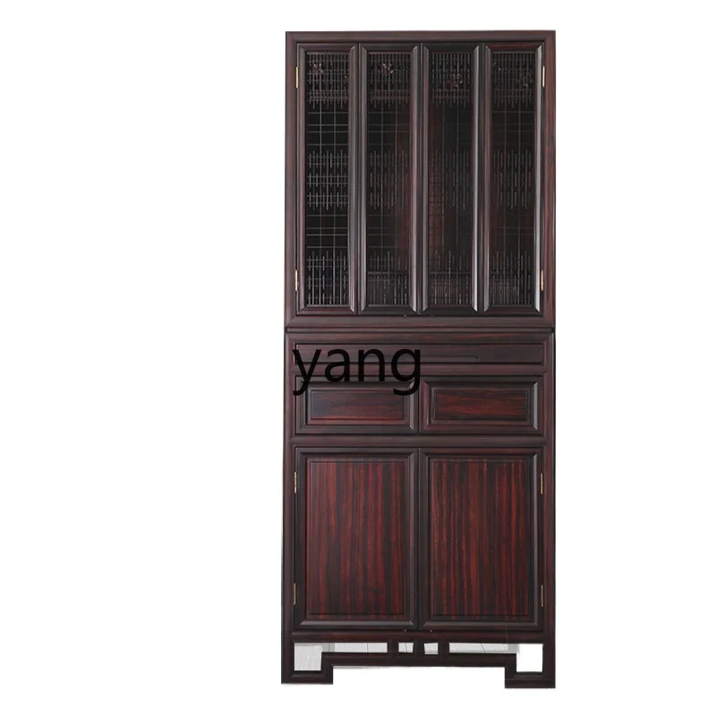 LMM all solid wood ebony vertical cabinet household simple Buddha offering cabinet with door new Chinese Buddhist platform