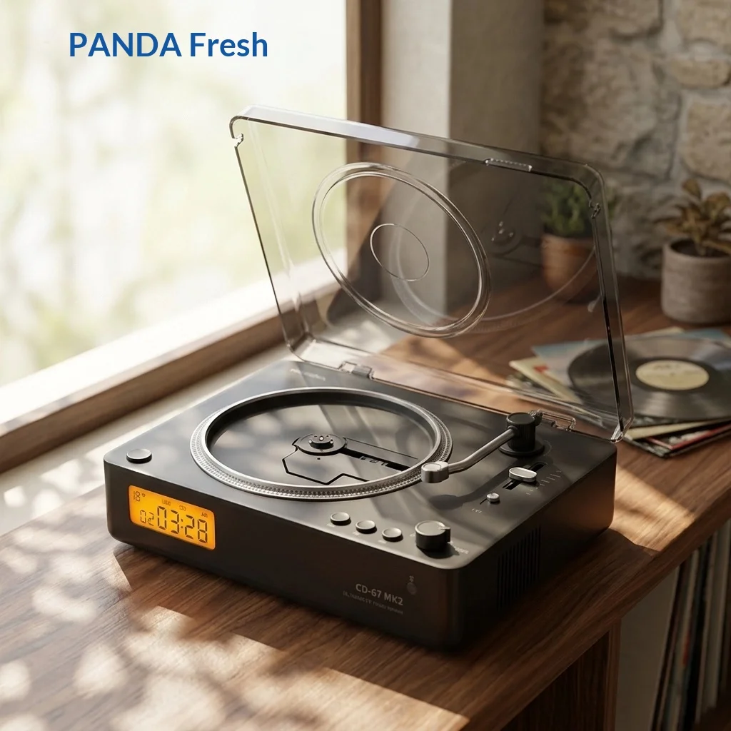 PANDA CD-67 MK2 CD Player Customized Movement HIFI Grade Horn ESP Anti-Shake Home CD Player One-Button Wireless Connection Gifts