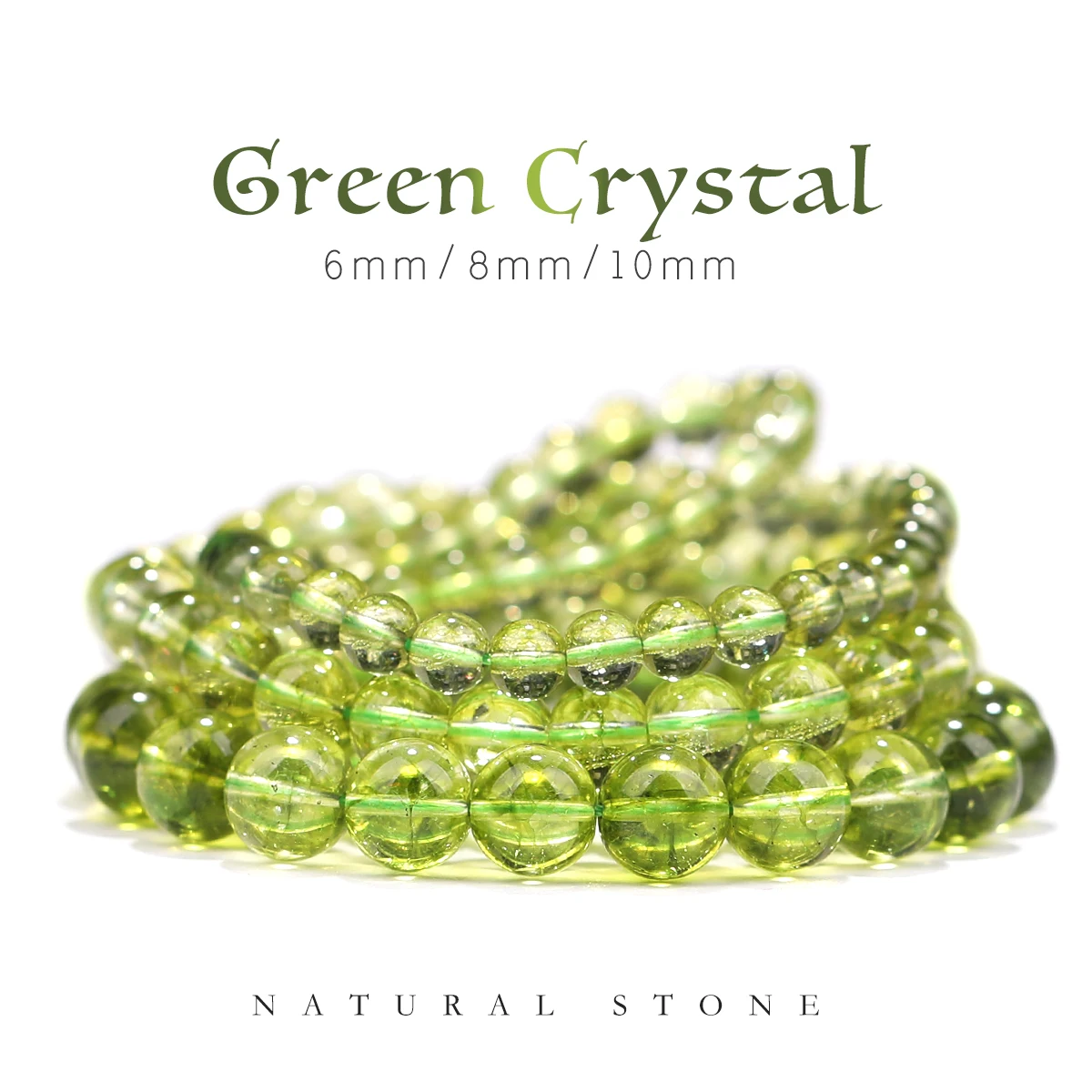 6/8/10mm Stone Green Crystal Beads Round Loose Spacer Beads For Jewelry Making Diy Bracelet Necklace Accessories