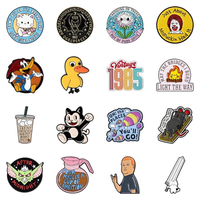 Fun Anime Merchandise Enamel Pins Comedy Cartoon Character Pins Clothing Backpack Lapel Badges Jewelry Accessories Gifts