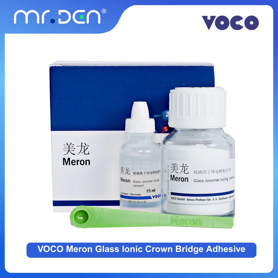 Voco Meron Glass Ionomer Lutting Ciment avec faible épaisseur de film Fluorure Libère Acidité faible