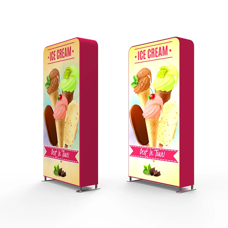Double Sided Aluminum Profile LED Light Box Backlit Tension Fabric Textile Display Stand for Advertising & Exhibitions