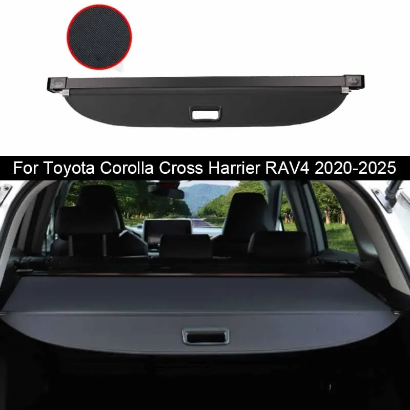 Car Rear Trunk Curtain Cover Rear Rack Partition Shelter Interior Accessories For Toyota Corolla Cross Harrier RAV4 2020-2025
