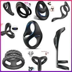 Penis Ring Reusable Silicone Semen Cock Ring Penis Enlarger Delay Ejaculation Sex Toys For Men Scrotum Bondage Dick Sex Toy