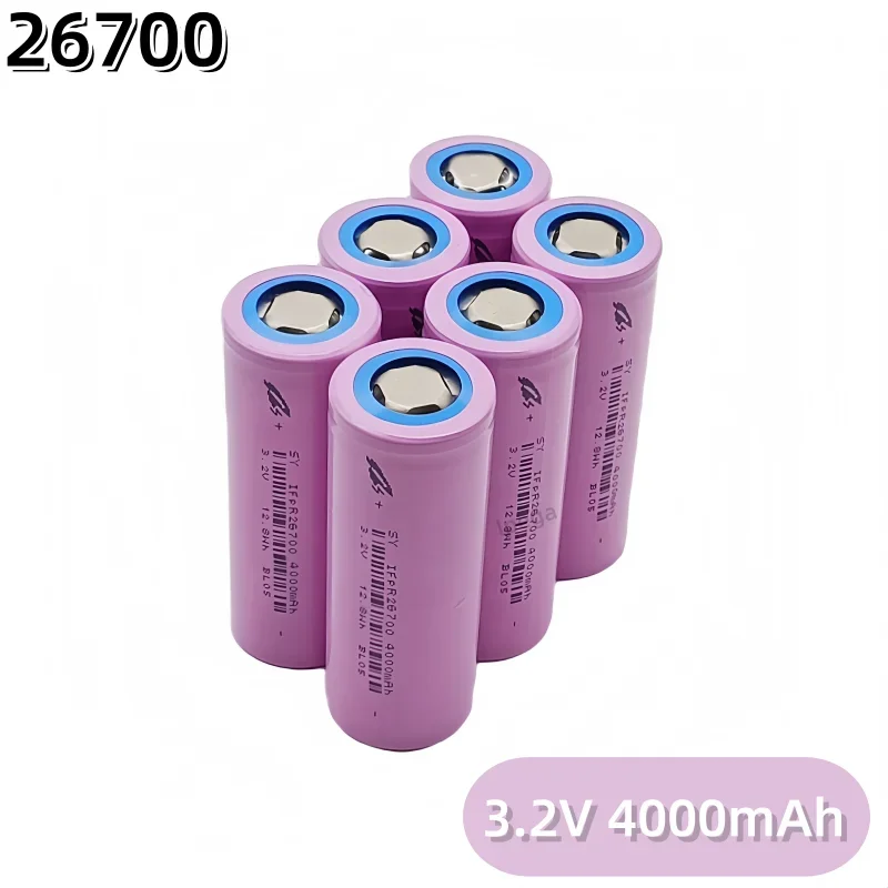 แบตเตอรี่ลิเธียม3.2V 26700ออริจินัล4000mAh เหมาะสำหรับแบตเตอรี่สำรองเช่นไฟฉายกันน้ำแล็ปท็อปของเล่นไฟฟ้า