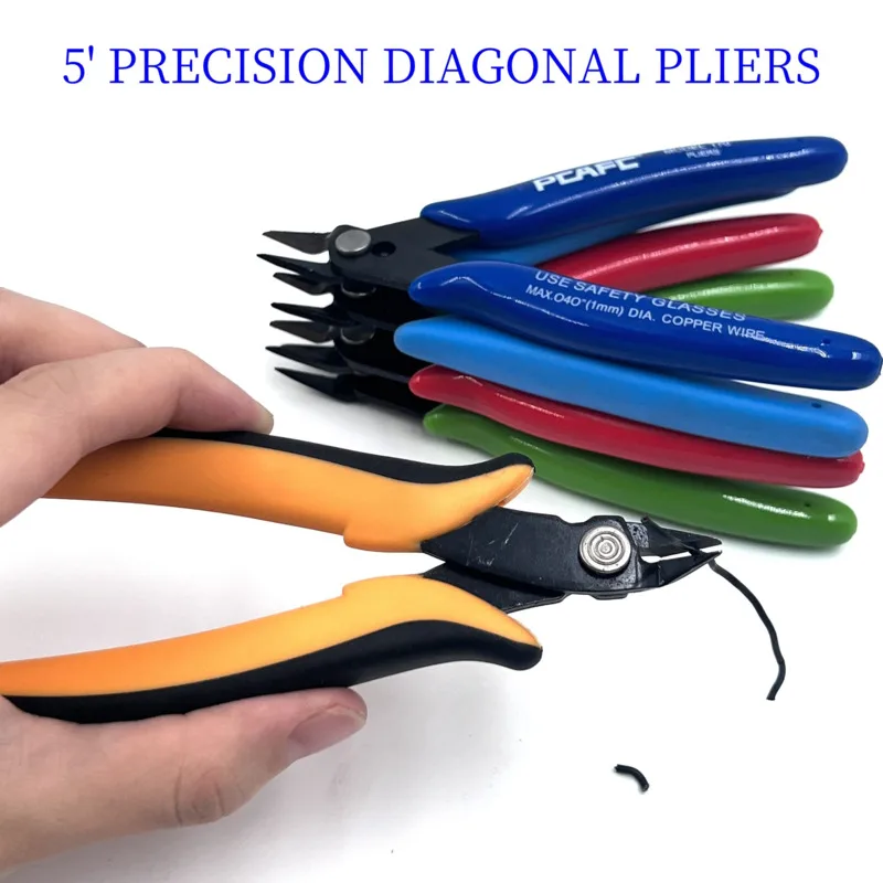 5 inch Wire Cable Cutter Multi-Functional Electrical Mini Cutting Plier Side Snips Flush Pliers Diagonal Cutting Pliers Tool