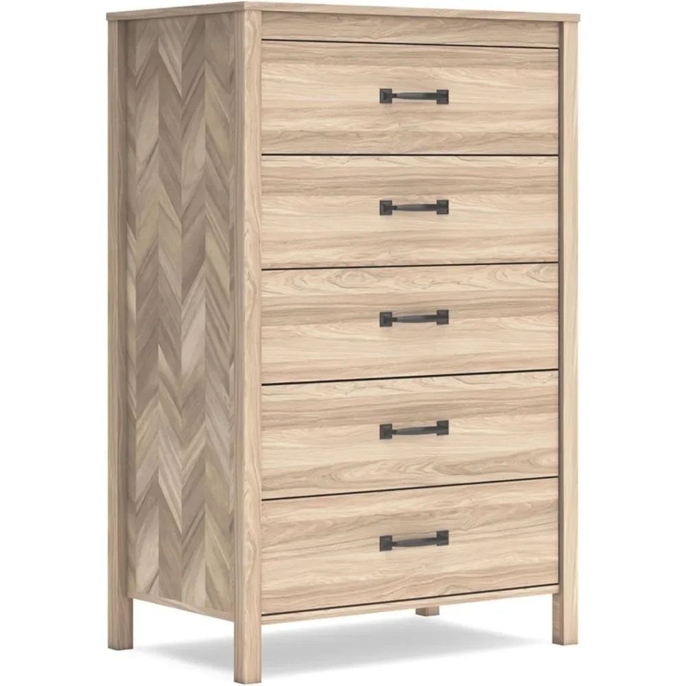 

by Ashley Battelle Chest of Drawers, 32" W x 21" D x 50" H, Light Brown