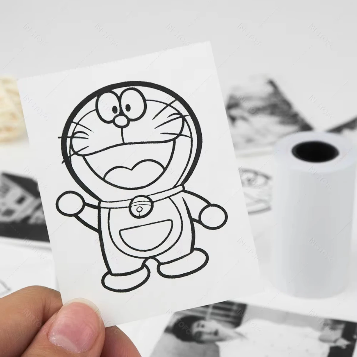 كاميرا فورية للأطفال عبوة ورق طباعة 3 لفات طباعة حرارية بدون قلب لـ 53 مللي متر/57 مللي متر طابعة صور إيصالات متنقلة محمولة