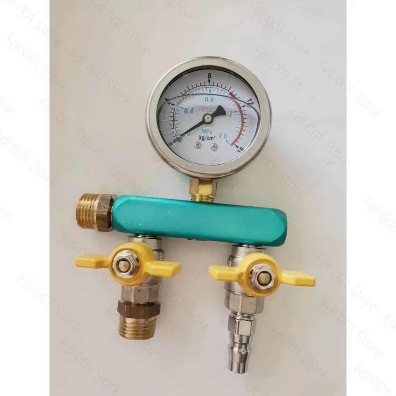 Special water and gas pressure meter for water leakage testing, four-way pressure meter floor heating and drainage 4 points