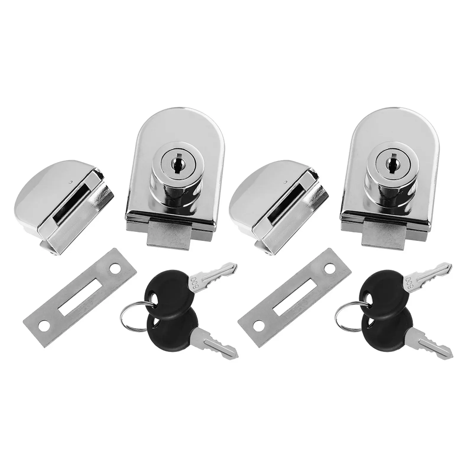 2Sets Alloy Display Cabinet Lock for Glass Doors Security Protection Heavy Duty Showcase Lock Furniture Latch