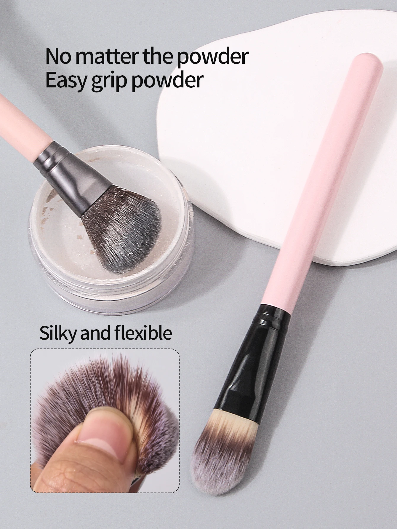 2PCS angled + tone-shaped makeup brush, loose brush, contouring brush, concealer brush, multi-functional beauty tool