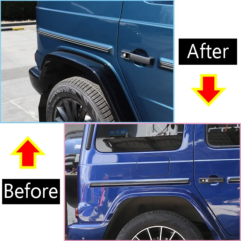 For Mercedes-Benz G-Class G500 W463 2019-2020 ABS Glosy Black Door Trim Bright Strip Body Trims Car Accessories