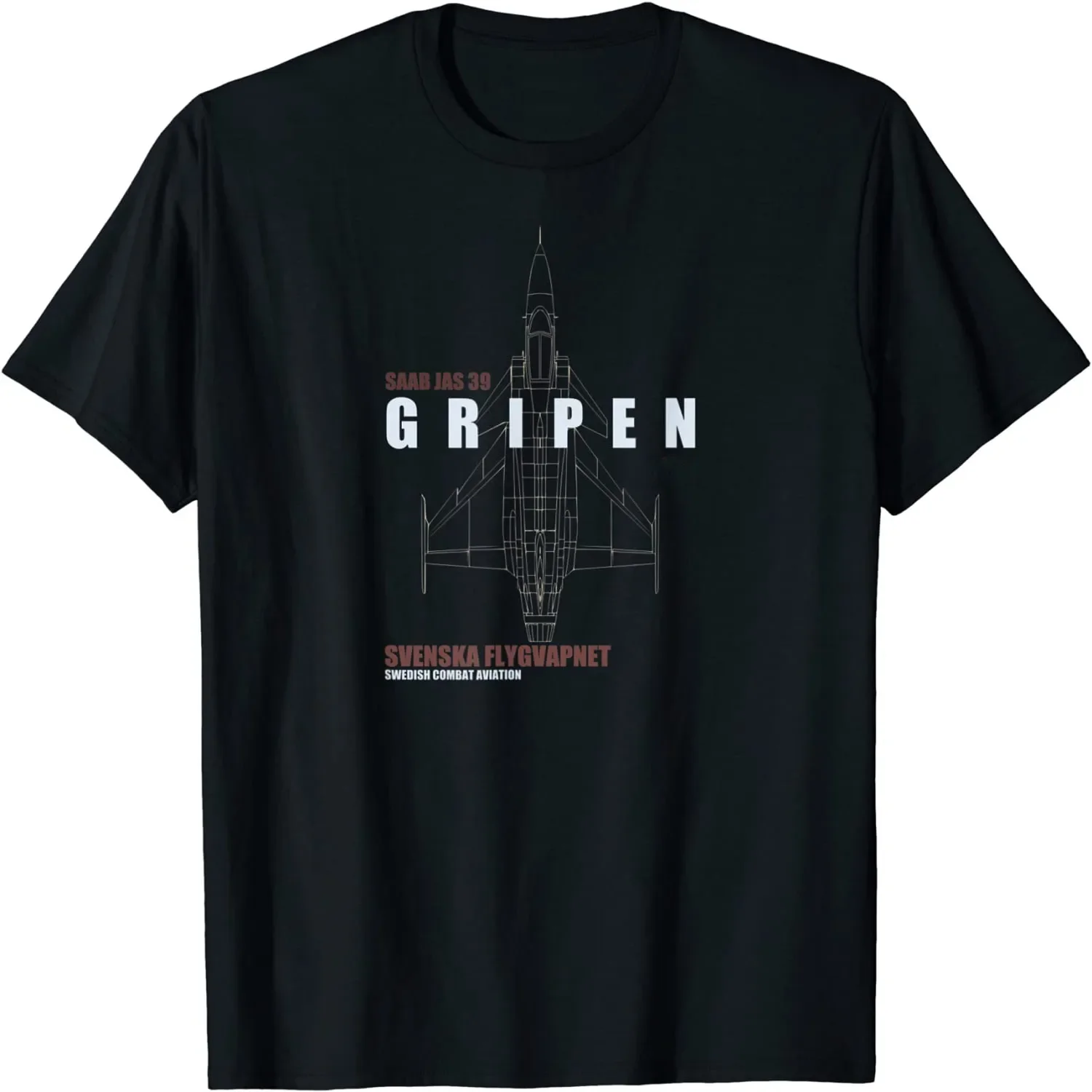 Swedish JAS 39 Gripen Jet Fighter Men T-Shirt Short Sleeve Casual 100% Cotton O-Neck Summer Tees