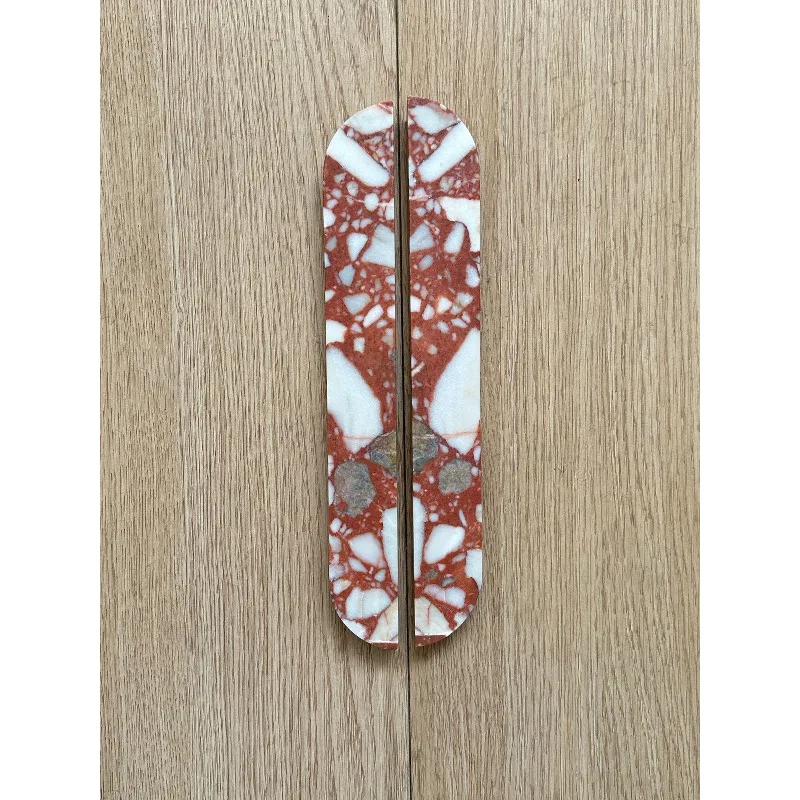 100% Natural Marble Handles, Retro Travertine Round Pulls for Wardrobe, Wine Cabinet & Drawer