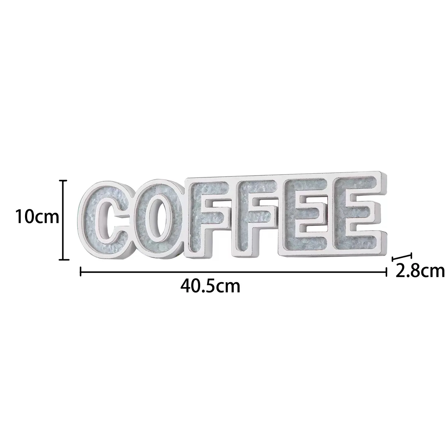 Vintage Coffee Hello Sign Galvanized Metal Wood Tabletop Wall Decor Rustic Farmhouse Kitchen Cafe Bar Ornament Decorative Plaque