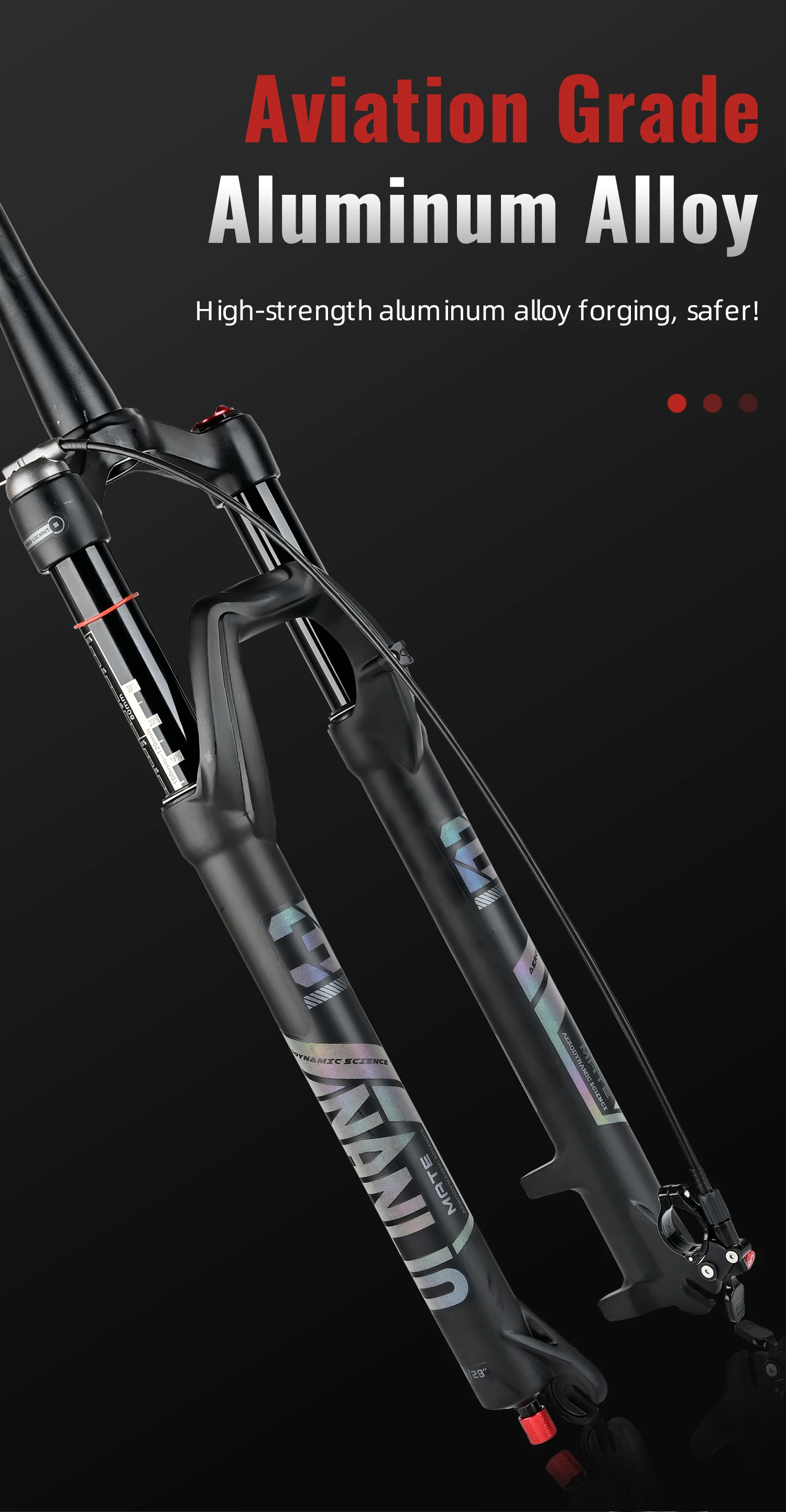 NANLIO X7 Fahrrad-Luftgabel, Rückprall-Einstellung, 26/27,5/29 Zoll, gerade/konisch, RL/LO MTB-Fahrradgabel, 120 140 mm, Reisen – Detail 10