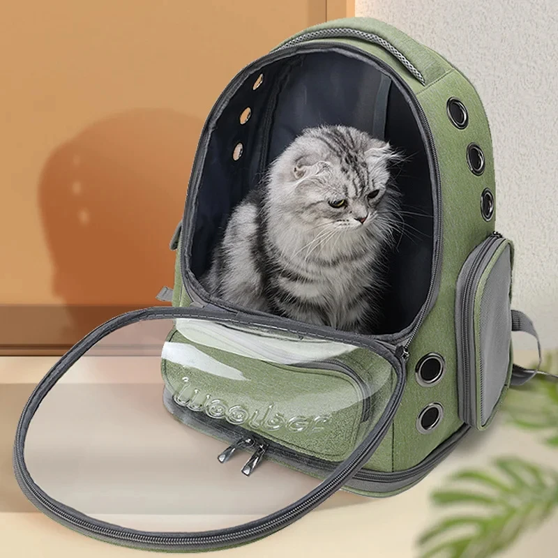 Cat Carrier Bag Transparent Portable Outdoor Travel Small Dogs Cats Backpack Waterproof Breathable Cat Carrying Bag Pet Supplies