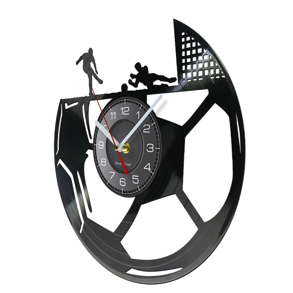 LED football vinyl record wall clock
