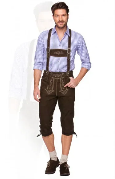 Adulto uomo donna germania Oktoberfest pantaloni tradizionale bavarese birra uomo Lederhosen pantaloncini Halloween Party Costume Cosplay