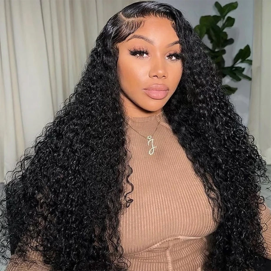

Kinky Curly 13x4 Lace Front Human Hair Wigs For Women 30 inch Indian Deep Curly Lace Frontal Wig Wet And Wavy Lace Closure Wigs