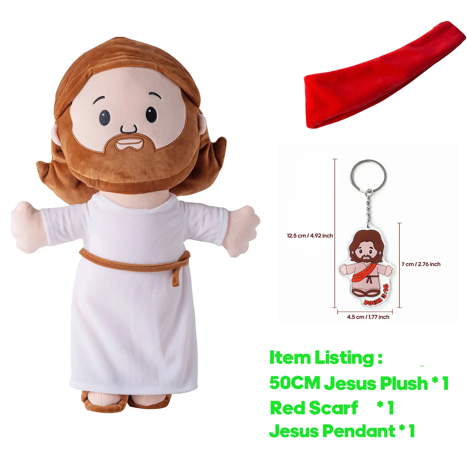 Jesus Plush Toy Christ Religious Plushie Figure Kids Educational Stuffed Doll Soft Figure Gift for Children Believer