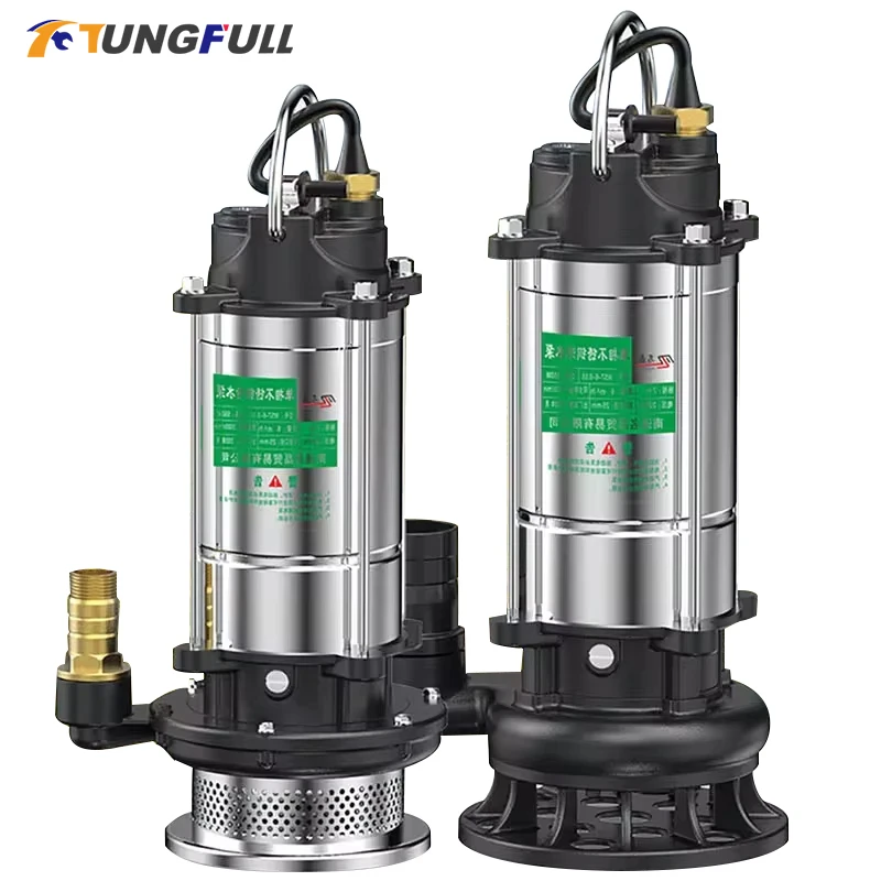 

220V Stainless Steel Submersible Pump ousehold Agricultural Irrigation Large Flow Clean Water Pump Self-priming Sewage Pump