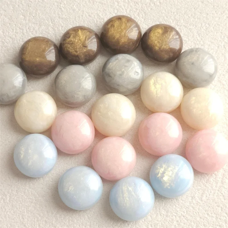 

New arrived 100pvs/lot 16mm color glitter effect geometry rounds shape resin cabochon beads diy jewelry garment hair accessory