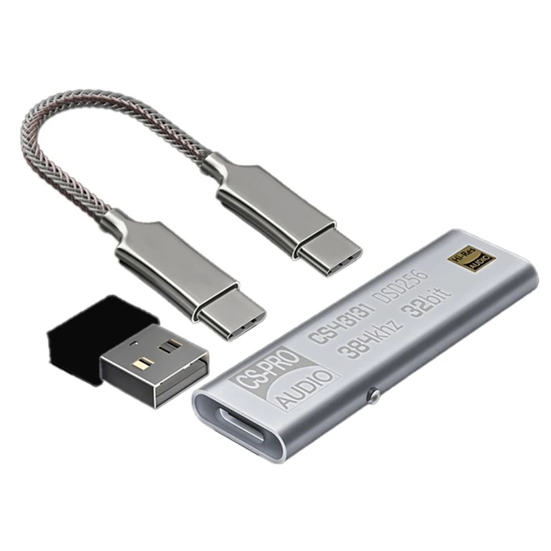 

Усилитель для наушников RISE-CS43131 USB C DAC Dongle DSD256 декодирование 32 бит 384 кГц декодирование Type-C до 3,5 мм разъем AUX адаптер