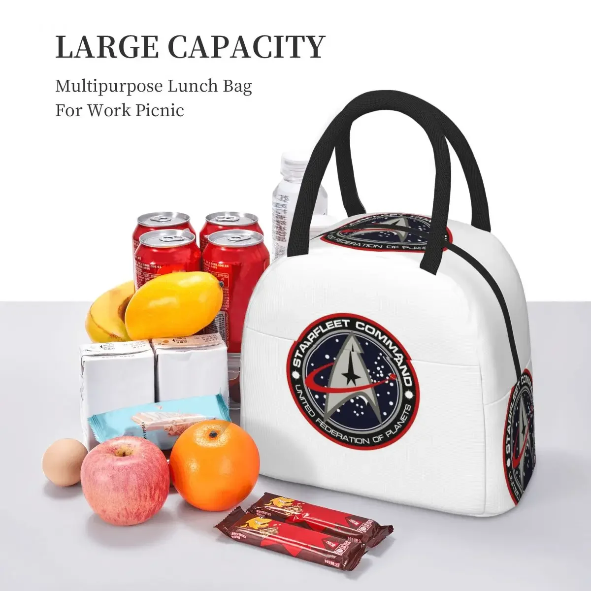 Star Treks Science Fiction TV Series Insulated Lunch Bag for Women Office Cooler Thermal  Lunch Boxes Container