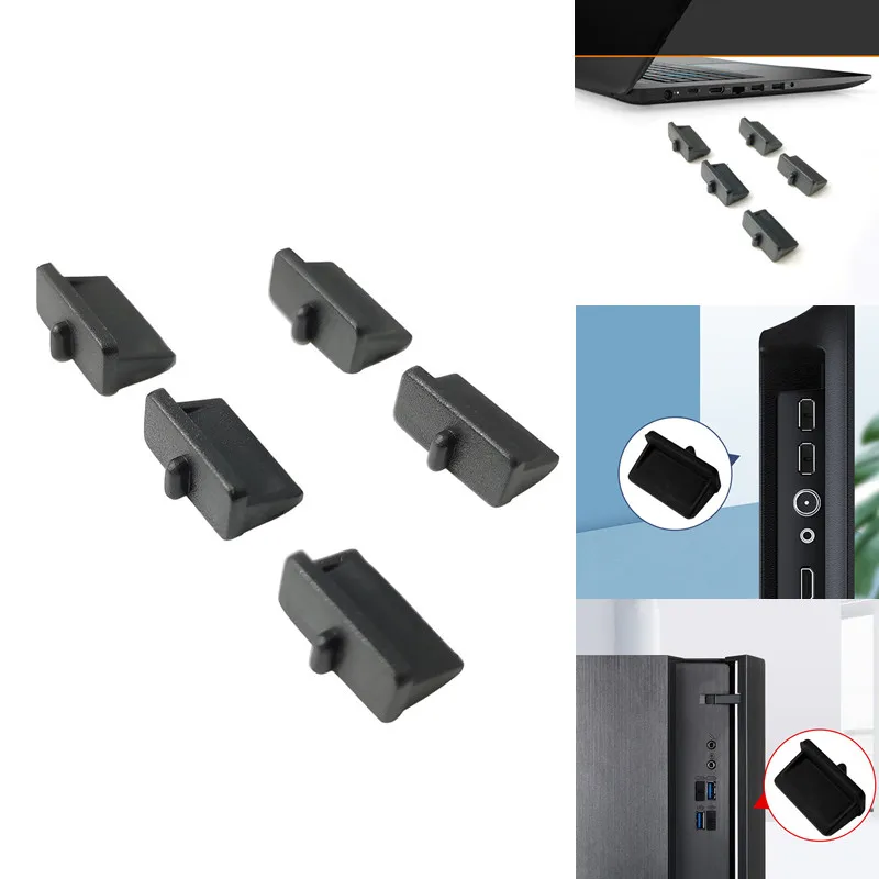 

10PCS Durable Black for PC Laptop USB Plug Cover Stopper USB Port Covers Dust Plug USB Charging Port Protector
