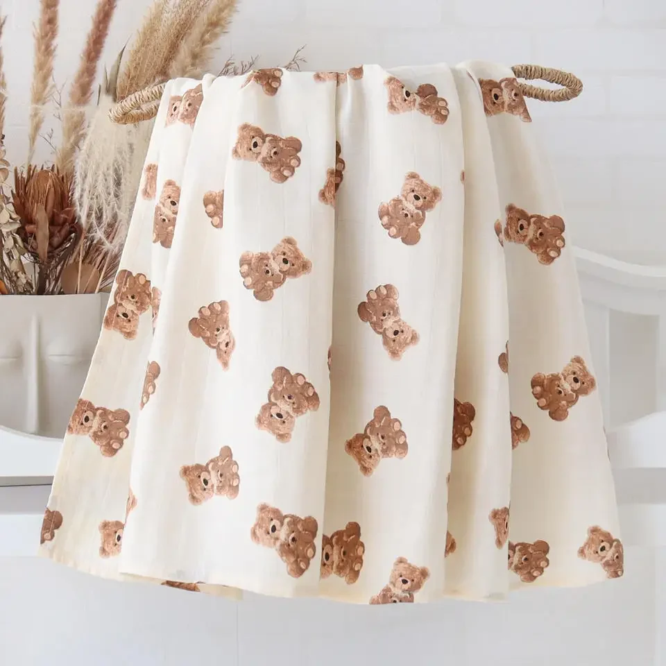 

Bear Baby Blankets Newborn Baby Swaddle Stroller Blanket for New Born Infant Diaper Throw Blanket Bedding Bedspread Accessories