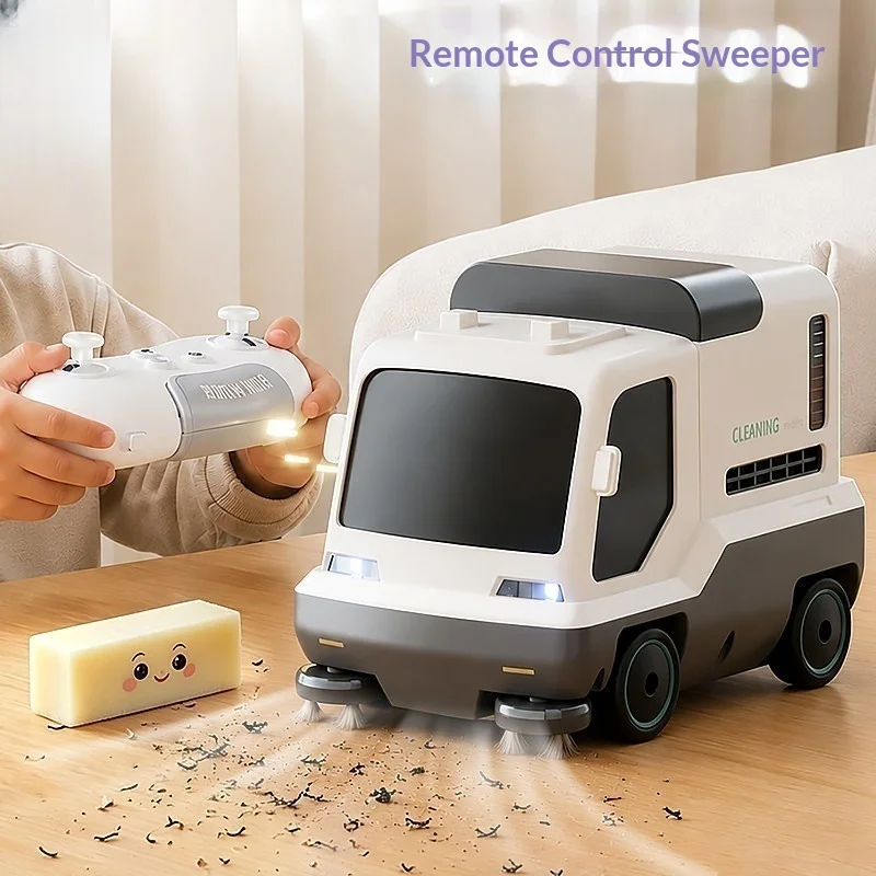New In Stock Remote Control Cleaning Car Four Wheel Drive Drift Desktop Vacuum Sweeper Vehicle With Led Light Holiday Gift