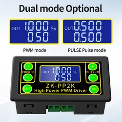 ZK-PP2K PWM Signal Generator 8A Módulo Driver para Motor/Lâmpada Dual Mode LCD PWM Pulso Frequência Duty Cycle Módulo Ajustável