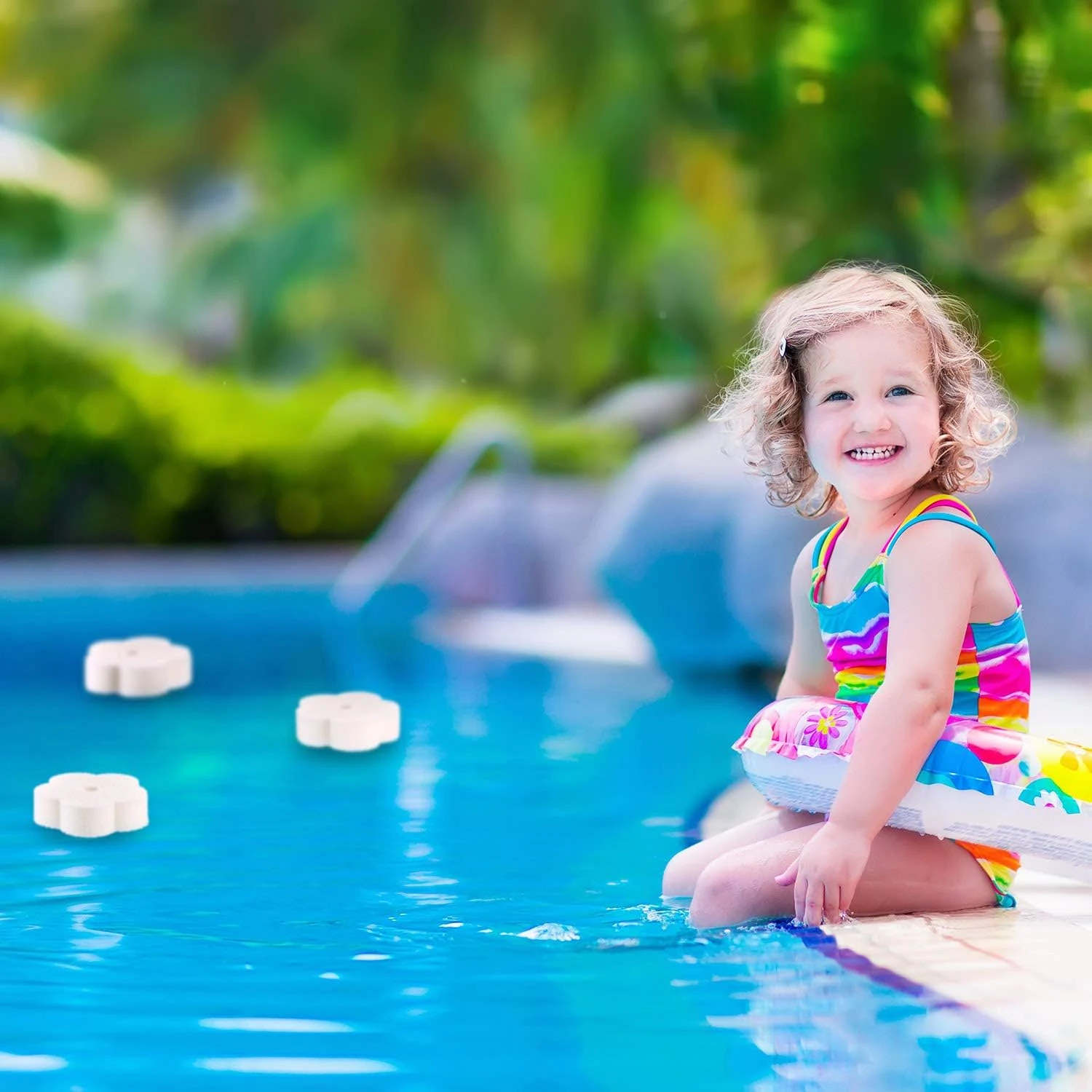 24pcs, Oil Absorbing Scum Sponge, Cleaning Sponge For Pool Accessories, Swimming Pool And Spa, Flower