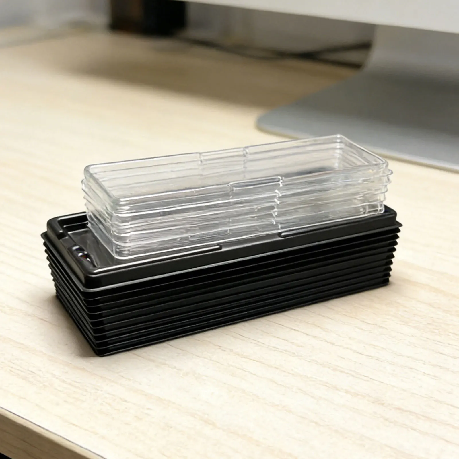 10pcs\set Long DIMM Memory Holder Clamshell Protective Stora