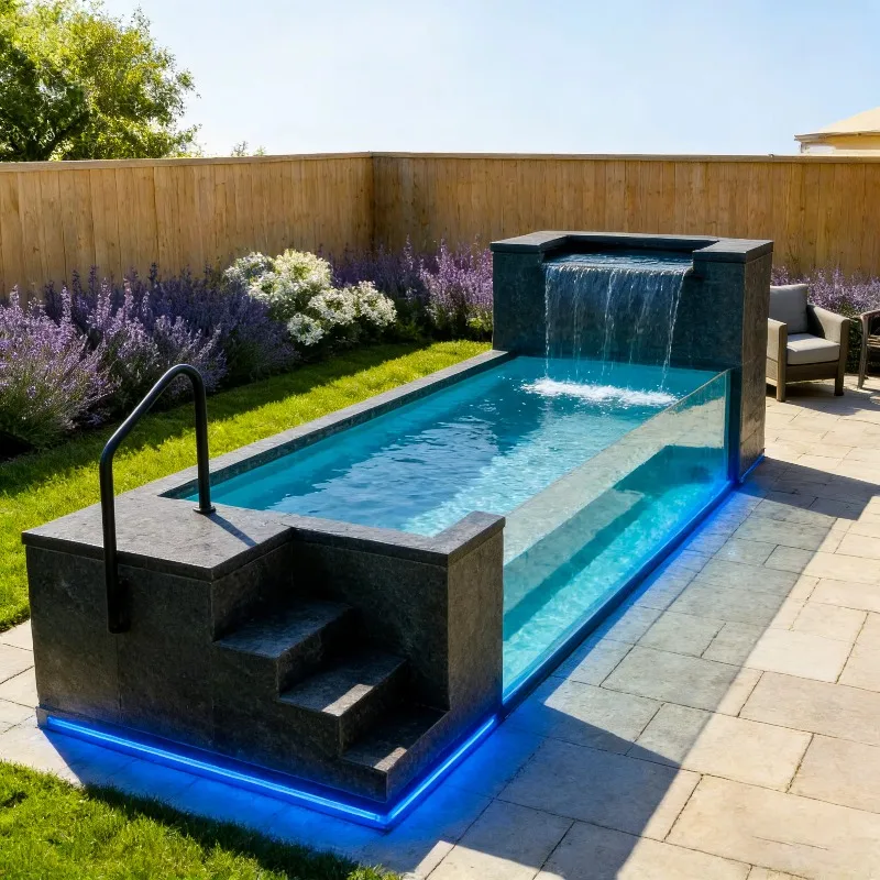 Small Backyard Container Swimming Pool Compact Shipping Container Size Space Saving Quick Assembly Outdoor Prefab Swim Pool
