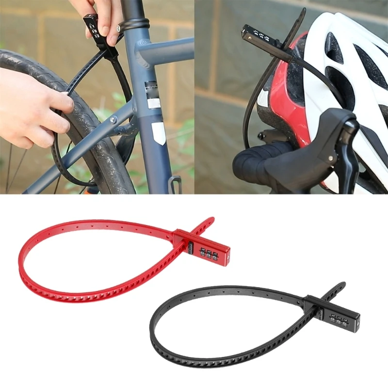 Bicycles Lock, Multifunction Adjustable Bicycles Lock Zips Tie Lock Bikes Luggage Scooter Lockers with 3 Digit Passwords 24BD