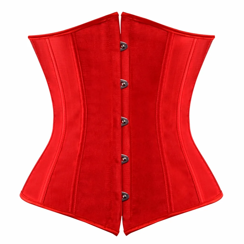 Caudatus Underbust Corset for Woman Top Waist Slimming Sexy Gothic Lingerie Under bust Satin Plus Size Cheap Red Blue Yellow