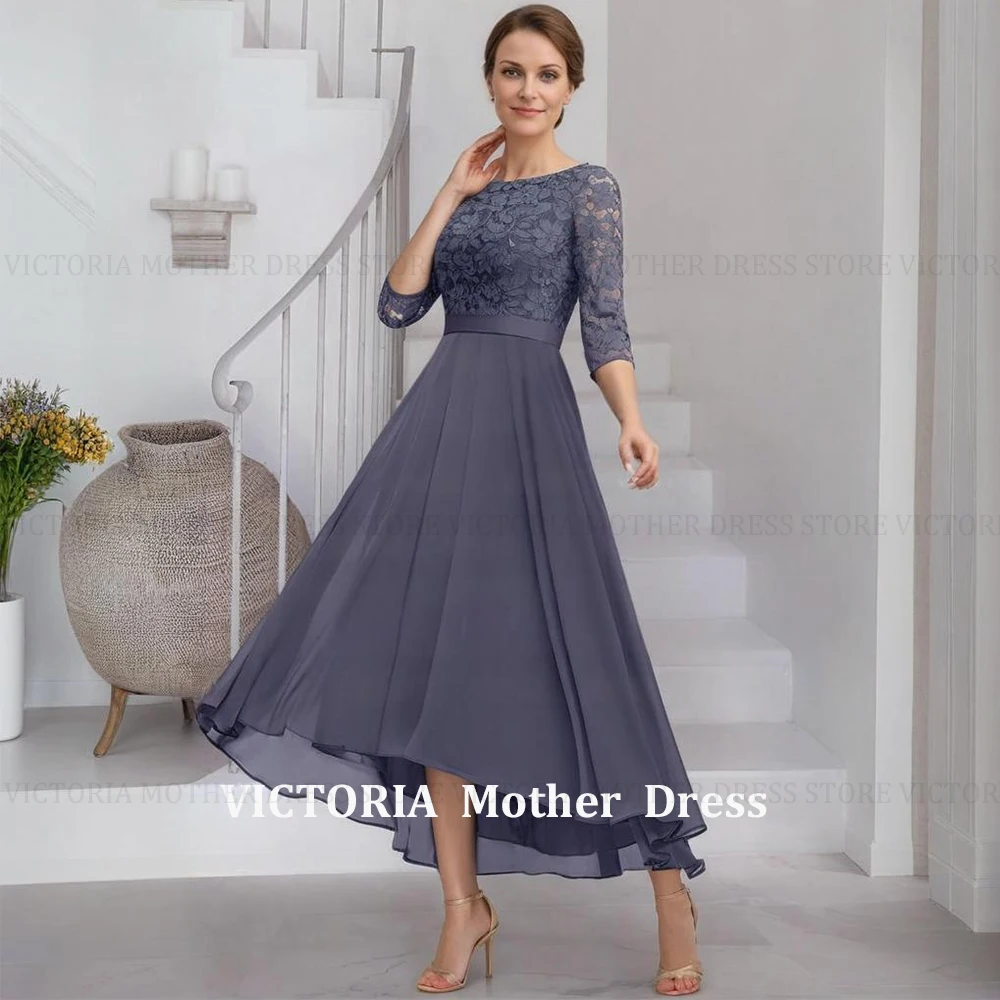 

VICTORIA Customized Exquisite Mother of the Bride Dresses 2025 A-Line O-Neck Chiffon Lace Wedding Guest Dress Long Evening Gowns