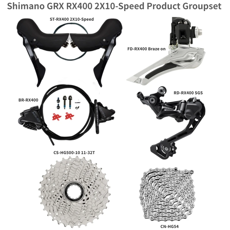 Shimano GRX RX400 2X10 Speed Groupset Road Bike DISC Brake