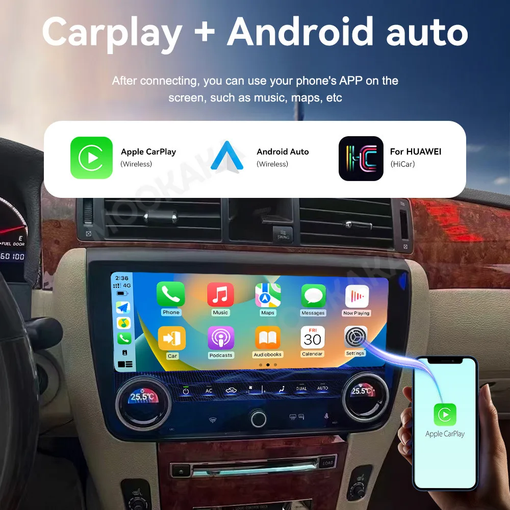 For Toyota Crown Majesta S180 2003-2009 Car Radio Multimedia Player Wireless Carplay Android Auto Autoradio Stereo GPS Navi Head