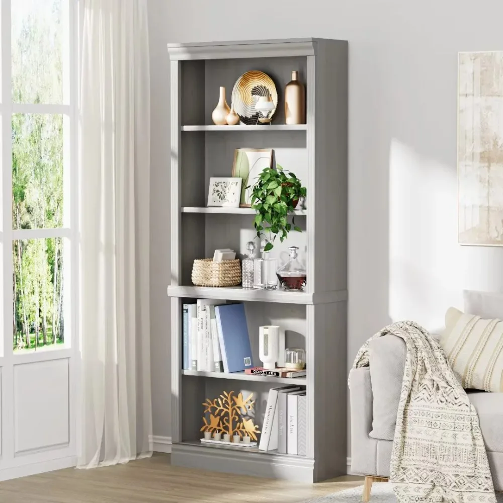 

Bookshelf Free Shipping Book Shelf Wood Bookcase Tall Book Shelves 5 Display Storage Organization Furniture for Living Room Home