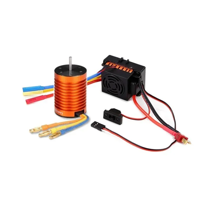 HSP mobil REMOTE CONTROL ไม่จำกัด9T 4370KV เครื่องจักรไฟฟ้าไร้แปรงถ่าน60A ชุด ESC แบบไม่มีแปรงถ่าน