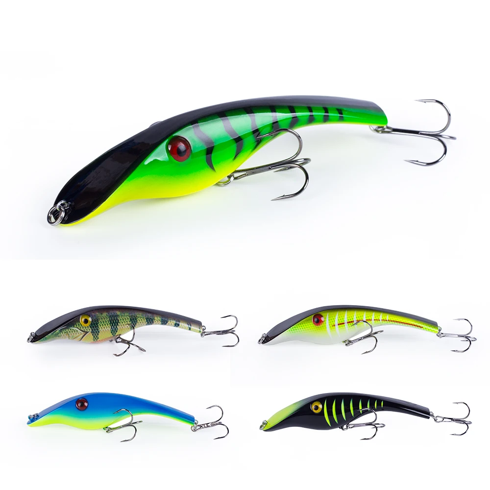 

Hanlin 140mm 43g Classic Style Sinking Jerkbait Artificial Simulated Fishing Lure Wobble Hard Bait Pike Musky Bass Tackle