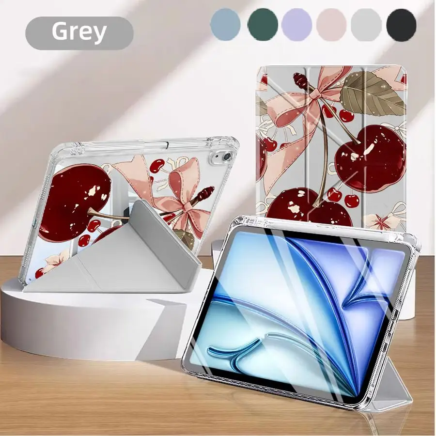 

Red Lovely Cherry Holder Cover Tablet Case For iPad Air 4 5 M3 M2 M4 11inch 11th 10th 9th 8th 7th 12.9inch Mini 6 7 Pro 2025